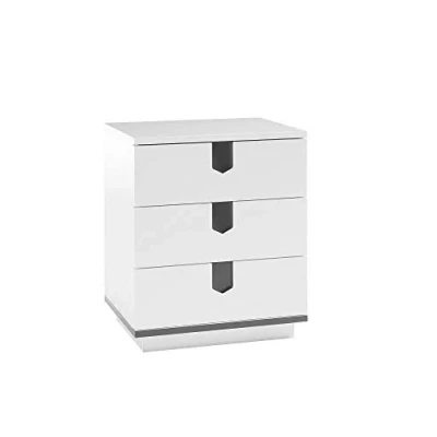 Abbildung von Robas Lund Nachtkonsole weiß matt, Nachtkommode mit Schubladen für Polsterbett Nako Boxspringbett Nachtschrank, BxHxT 50x58x40 cm