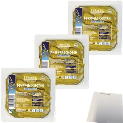 Abbildung von usy Bundle für Liakada Pfefferschoten mild eingelegt 3er Pack (3x125g Packung) + Block