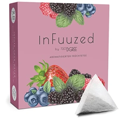 Abbildung von 720DGREE &quot;InFuuzed&quot; Geschmack Dunkle Beere 20 Beutel mind. 10 Liter Kein Zuckerzusatz, Ohne Kalorien Natürlich lecker für Deine Trinkflasche: Die Getränke Alternative zu Eistee, Limonade