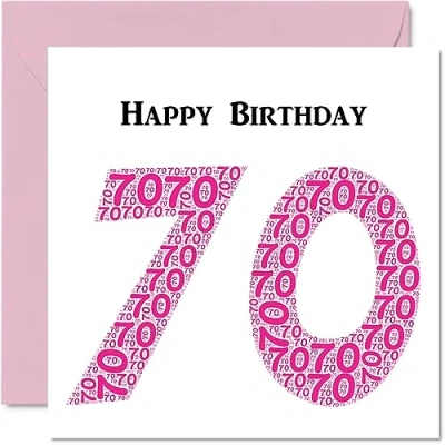 Abbildung von lustige Geburtstagskarte zum 70. Geburtstag für Frau Shapecloud Happy Birthday Karte Vater, Mutter, Großvater, Oma, Onkel, Tante, 145 mm x Grußkarten,