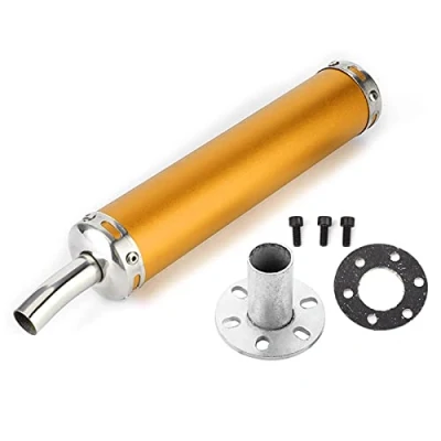 Abbildung von 2 Stroke Muffler Auspuffschalldämpfer Edelstahl, Schalldämpfer 20 Mm/0,8 Zoll Modifizierte Teile Für Takt Motorrad(Gold)