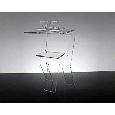 Abbildung von Slato Nachttisch, modernes Design, aus Acryl, transparent, groß, 33 x 28 49 cm.