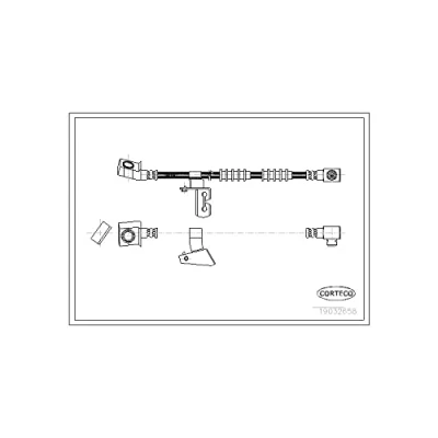 Abbildung von CORTECO 19032658 Bremsschläuche Vorderachse rechts 585 CHRYSLER: VOYAGER 2