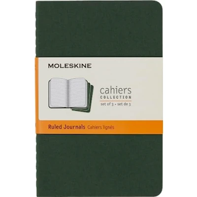 Abbildung von Moleskine Cahier Journal, Set mit 3 Notizbüchern Linierten Seiten, Kartonumschlag Sichtbarer Baumwollnaht, Farbe Schwarz, Pocket Format 9 x 14 cm, 64 Seiten