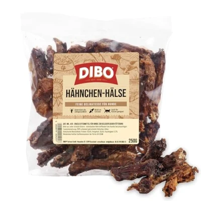Abbildung von DIBO Hähnchenhälse, 250g Beutel, der kleine Naturkau Snack oder Leckerli für Zwischendurch, Hundefutter, Qualitätskauartikel ohne Chemie von