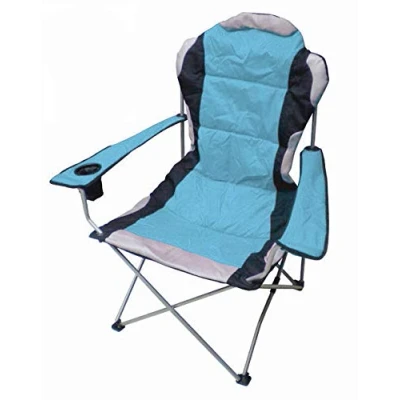 Abbildung von Spetebo Regiestuhl Deluxe bis 150 Kg belastbar Farbe: blau Campingstuhl extra breit, bequem, stabil Angelstuhl