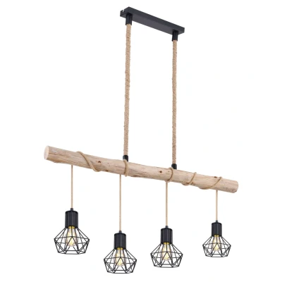 Abbildung von Lighting PRISKA Hängeleuchte Metall schwarz, 4x E27