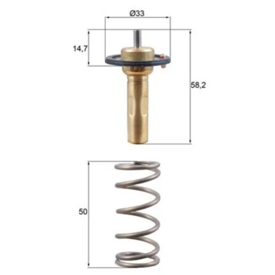 Abbildung von MAHLE ORIGINAL TX 265 89D Kühlwasserthermostat 89 mit Dichtung FORD: FIESTA 6, FOCUS 3 Turnier, S Max Mk1, VOLVO: S60 II, V70 3, V40 Schrägheck