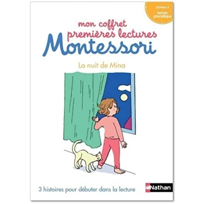 Abbildung von Mon coffret premières lectures Montessori la nuit de Mina Niveau 1: 3 histoires pour débuter dans lecture. 1 lecture phonétique