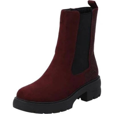 Abbildung von Palado by Sila Sahin Plateaustiefelette, Damen, Größe: 36, Bordeaux samt Schuhe