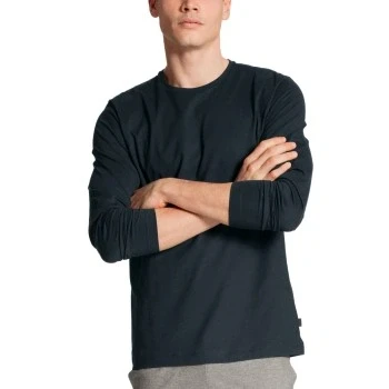 Abbildung von CALIDA Remix Basic Sleep Langarmshirt Herren, aus 100% Baumwolle