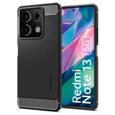 Abbildung von Spigen Rugged Armor Hülle Kompatibel mit Xiaomi Redmi Note 13 5G Schwarz