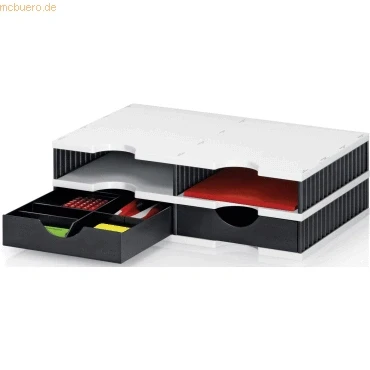 Abbildung von Styro Papier und Dokumentenablage styrodoc duo Set 2 Schubladen grau/