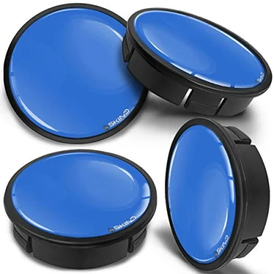 Abbildung von SkinoEu 4 x 60mm Universal Schwarz Blau Alufelgen Nabenkappen Felgen Kappen Felgendeckel Radkappen Radnabendeckel Nabendeckel Felgenkappen CX 6