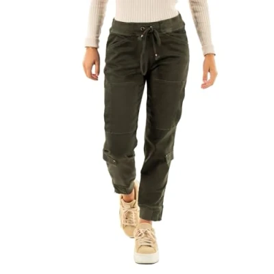 Abbildung von Freeman T. Porter Cargohose Cargo Pant Celine Dobby Rosin Elastikbund mit Tunnelzug