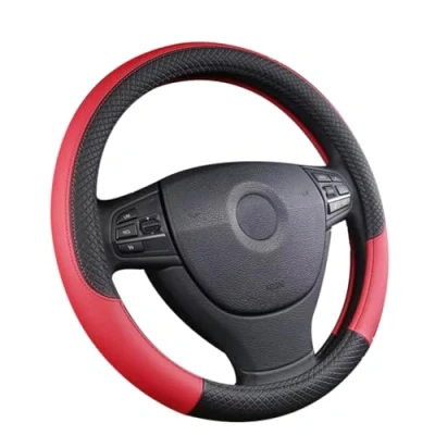 Abbildung von Pahajim Lenkradbezug Leder 37 38cm Lenkradhülle Universal Anti Rutsch Lenkradschoner Atmungsaktiver Lenkradschutz Geeignet für Auto/Jeep/SUV