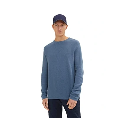 Abbildung von TOM TAILOR Herren 1035762 Pullover, 30278 China Blue Melange, XL