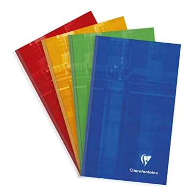 Abbildung von Clairefontaine 69502C Kladde mit Hardcover (110 x170 mm, 96 Blatt, 90g, kariert) 1 Stück farbig sortiert
