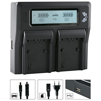 Abbildung von SK LCD Dual Doppel Akku Ladegerät für Sony NP FP50 FP70 FP90 FH50 FH70 FH100 FV50 FV70 FV100 und weitere