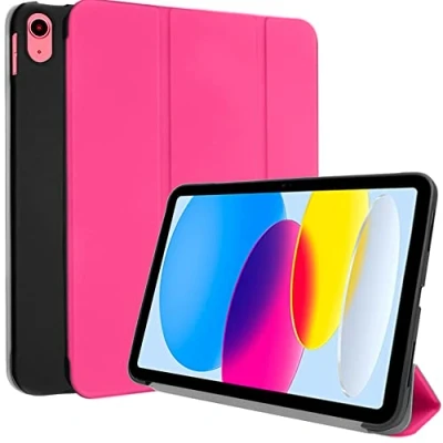 Abbildung von TECHGEAR Smart Case iPad 10 2022 10. Generation hülle (10.9 Zoll) Schlanke Trifold Schutzhülle Ständer [Automatische Ruhe/Aufwachfunktion] Rosa