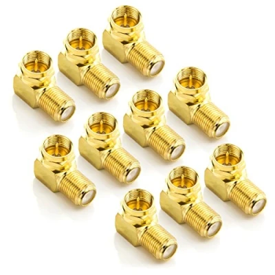 Abbildung von deleyCON SAT Winkel Adapter SET 90 für Koaxialkabel 10 Stück Kabel