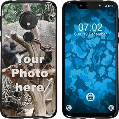 Abbildung von PhoneNatic Case kompatibel mit Moto G7 Play Personalisierte Handyhülle schwarz zum selbst gestalten eigenem Foto