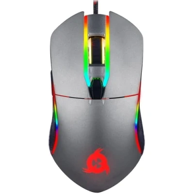 Abbildung von KLIM Aim Gaming Maus RGB Gamer 7000 DPI Ergonomische Chroma Computermaus mit Kabel für Rechts und Linkshänder PS4 Mouse, Laptop Desktop PC + optische Präzisionsmaus Grau