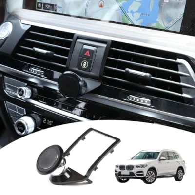 Abbildung von Yiwang 3 Farben aluminiumlegierung handyhalter Trim für x3 g01 2018 2019, x4 g02 2019 Auto zubehör (schwarz)