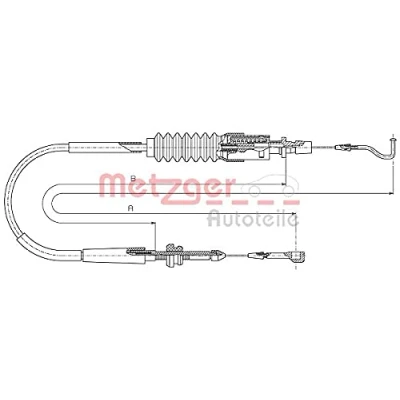 Abbildung von METZGER 14.4305 Bowdenzug COFLE VOLKSWAGEN: Transporter 4 Bus, Kastenwagen, Pritsche / Fahrgestell