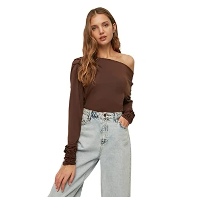 Abbildung von Trendyol Bluse, Damen, Größe: 40, Brown