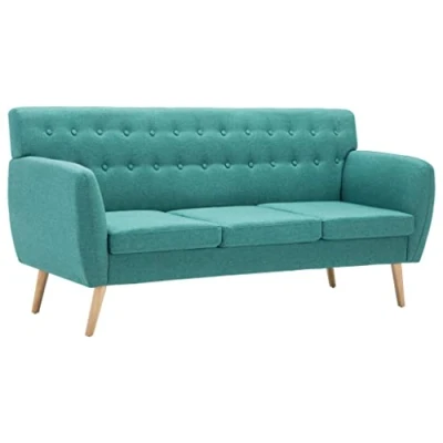 Abbildung von vidaXL Sofa 3 Sitzer Stoffbezug Grün Polstersofa Loungesofa Sitzmöbel Couch
