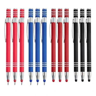 Abbildung von 12 Stück Kugelschreiber mit Touchpen,7 Farben 2 in 1 Touchscreen Stift,Kapazitive Stylus und Kugelschreiber,Multifunktionaler Tablet Stift für Pad Smartphone