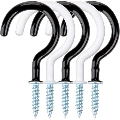 Abbildung von H&amp;S Spanngurt 18er Set Schraubhaken in Schwarz und Weiß für Blumenampeln 18 Stk. &amp;
