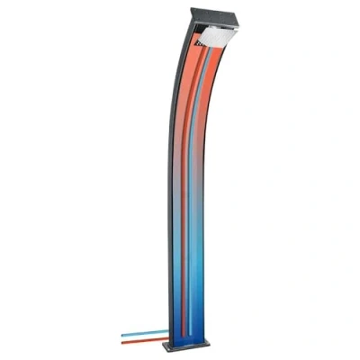 Abbildung von Hybrid Dusche Dada Curve 40L mit Fußspülung Aluminium 228 cm