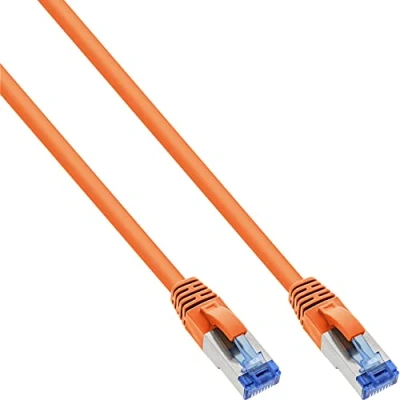 Abbildung von InLine 76800O Patchkabel, S/FTP (PiMf), Cat.6A, 500MHz, halogenfrei, Kupfer, orange, 10m