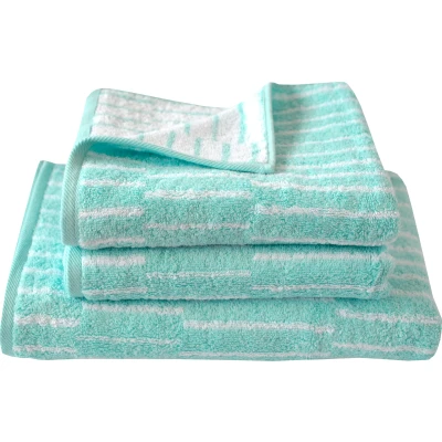 Abbildung von Dyckhoff Handtuch Set &quot;Cool Mint Panels&quot;, (Set, 3 St., 2 Handtücher (50x100 cm) 1 Badetuch (70x140 cm), (50x100cm), Duschtuch (70x140cm)