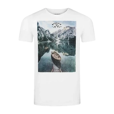 Abbildung von riverso Herren T Shirt RIVLukas Fotodruck Rundhals O Neck Kurzarm Regular Baumwolle Weiß 4XL, Größe:4XL, Farbe:White (BJD)