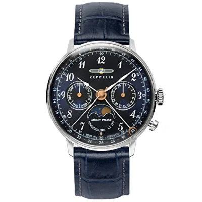 Abbildung von Zeppelin Unisex Chronograph Quarz Uhr mit Leder Armband 7037 3