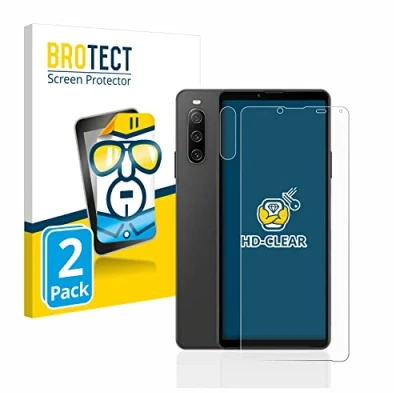 Abbildung von BROTECT (2 Stück Schutzfolie für Sony Xperia 10 IV (Display+Kamera) Displayschutz Folie Ultra Klar