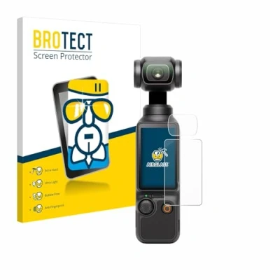 Abbildung von BROTECT Schutzglas für DJI Osmo Pocket 3 (Display + Linse) Schutzfolie Panzer Folie Glas [Extrem Kratzfest 9H, Anti Fingerprint, Ultra Transparent]