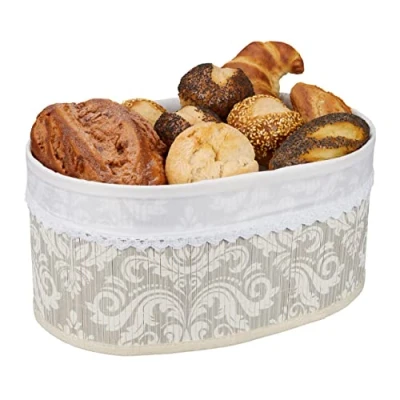 Abbildung von relaxdays Brotkorb Bambus floral,