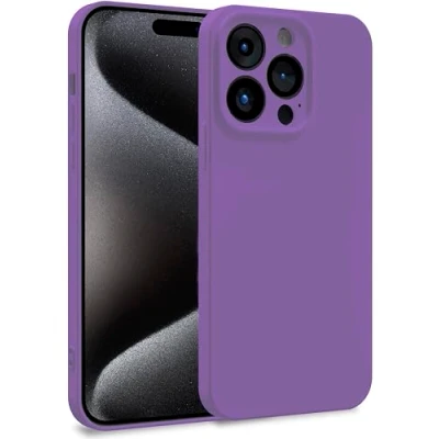 Abbildung von MyGadget Hülle für iPhone 15 Pro Zweilagige Handyhülle mit Kameraschutz Cover Innenfutter &amp; Silikon außen Lila