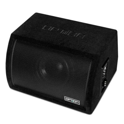 Abbildung von Option PULSE 8BRA Aktiv Subwoofer im kompakten Bassreflex Gehäuse mit 350 Watt RMS Kleiner 20cm kraftvollem Bass inkl. Pegelfernbedienung
