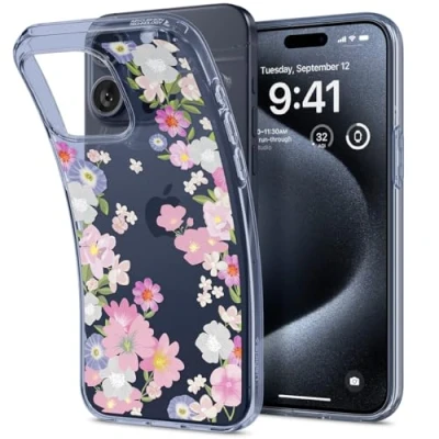 Abbildung von Spigen Liquid Crystal Hülle Kompatibel mit iPhone 15 Pro Blossom
