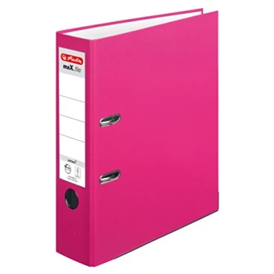 Abbildung von Herlitz Ordner protect Kunststoff (PP) A4 8cm pink VE=5 Stück maX.file