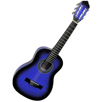 Abbildung von 31 Zoll Kindergitarre Konzertgitarre in Blau Schattiert für Kinder Nylonsaiten