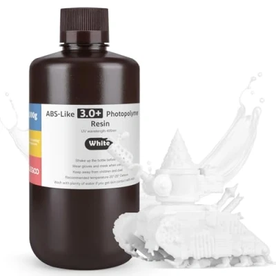 Abbildung von ELEGOO ABS Like Resin 3.0 Plus, 3D Drucker 405nm Rapid UV härtendes Photopolymer Harz, Hohe Präzision, Nicht Spröde für LCD Weiß 1kg