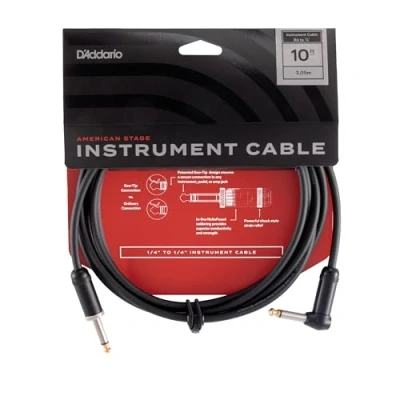 Abbildung von D&#039;Addario High End &quot;American Stage&quot; Gitarrenkabel HÖCHSTE QUALITÄT DER BELIEBTESTEN ZUBEHÖRMARKE PW AMSG 10 3 Meter 1 gewinkelter Stecker