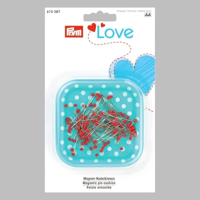 Abbildung von PrymLove magnetnadelkissen , glaskopfnadel ,9g ,rot