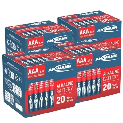 Abbildung von ANSMANN Alkaline Batterie Micro AAA / LR03 1.5V Longlife Alkalibatterie Sparpaket in einer praktischen Vorratsbox 80 Stück